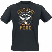 Pocahontas - Anime T-shirt - Just Here For Food - S 3XL - för Herr - svart