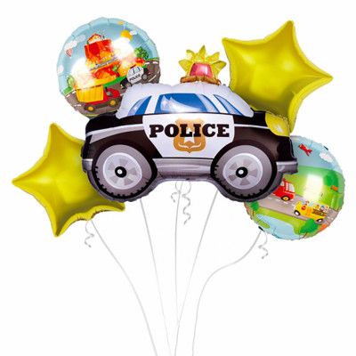 Ballongbukett Polis - 5-pack