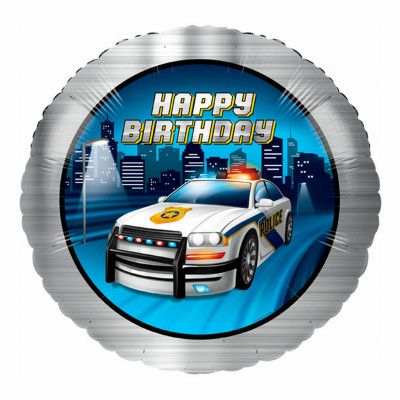 Folieballong Polis Happy Birthday