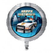 Folieballong Polis Happy Birthday - 1-pack
