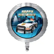 Folieballong Polis Happy Birthday - 1-pack