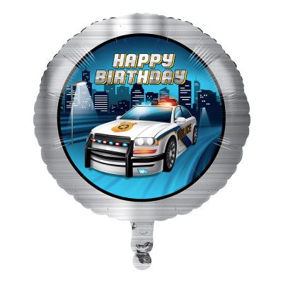 Folieballong Polis Happy Birthday - 1-pack
