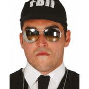 Polis/pilotglasögon med spegelglas och guldtackor - Dräktglasögon
