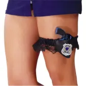 Strumpeband Polis med Pistol - One size