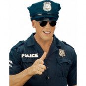 Svarta Polis/Pilotglasögon med Spegelglas