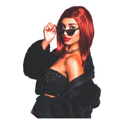 90-tals Glamour Röd Peruk - One size