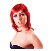 Glamour Uppklippt Röd Peruk - One size