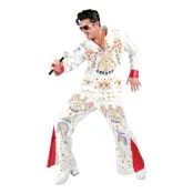 King of Rock Vit Maskeraddräkt - X-Large