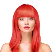 Peruk Långt Rakt Hår - Röd