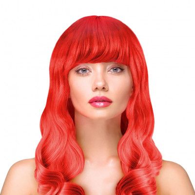 Peruk Långt Vågigt Hår - Röd
