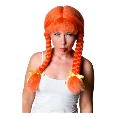 Peruk Orange med Tofsar - One size
