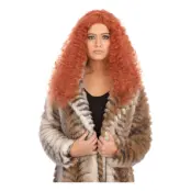 Rödbrun Vågig Peruk - One size