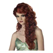 Sjöjungfru Rödbrun Peruk - One size