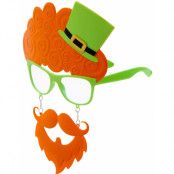 St. Patricks Day Skämtglasögon med Hatt och Skägg