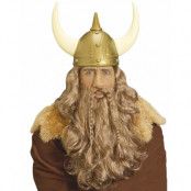 Viking – Lång Rödbrun Peruk, Skägg och mustasch