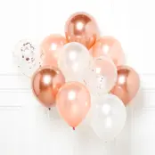 Ballongbukett Roséguld/Krom - 10-pack