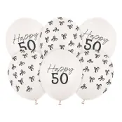 Ballonger Happy 50 med Rosetter - 6-pack