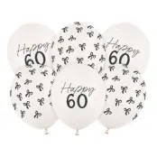 Ballonger Happy 60 med Rosetter - 6-pack