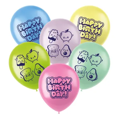 Ballonger Happy Birthday Kawaii - 6-pack