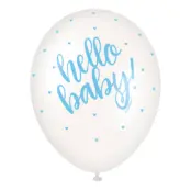 Ballonger Hello Baby Blå - 5-pack