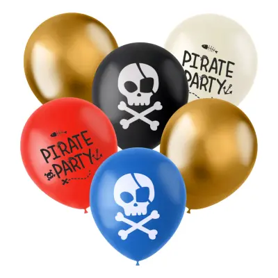 Ballonger Pirat Happy Birthday - 6-pack