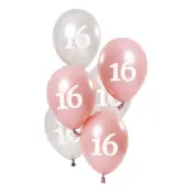 Ballonger Rosa/Silver 16 År - 6-pack