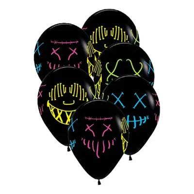 Ballonger Skräck Neon - 6-pack