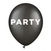 Ballonger Svarta Party - 6-pack