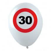 Ballonger Trafikskylt 30 - 12-pack