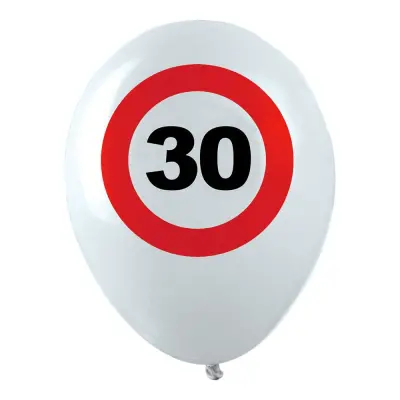 Ballonger Trafikskylt 30 - 12-pack