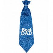 Blå Glittrande Best Dad Slips