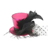Minihatt med Clips Rosa