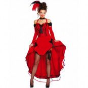 Röd Burlesque Kostymklänning för Dam