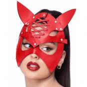 Förförisk Red Devil Eye Mask med horn