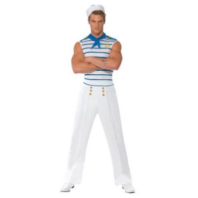 Fever Fransk sjömanskostym-dräkt herr L