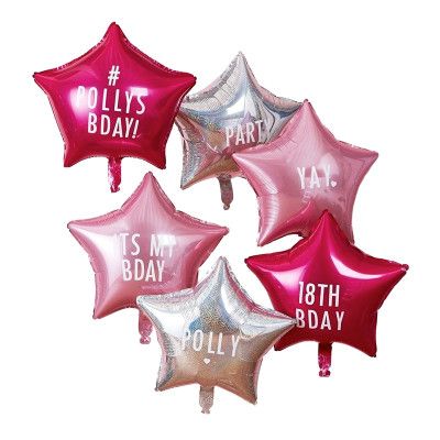 Folieballonger med Personliga Klistermärken - 6-pack