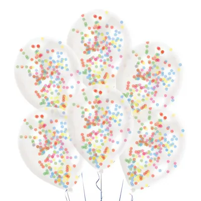 Konfettiballonger Flerfärgad - 6-pack