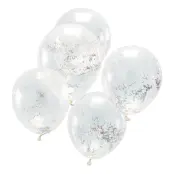 Konfettiballonger Glitter Holografisk - 5-pack