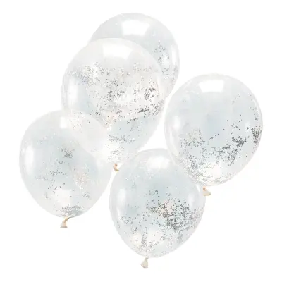 Konfettiballonger Glitter Holografisk - 5-pack