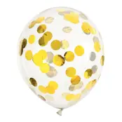 Konfettiballonger Guld Metallic - 6-pack