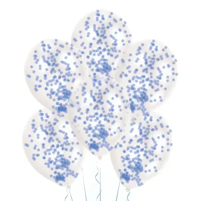 Konfettiballonger Ljusblå - 6-pack