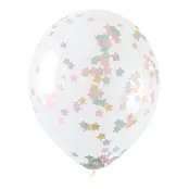 Konfettiballonger Stjärnor Pastell - 5-pack