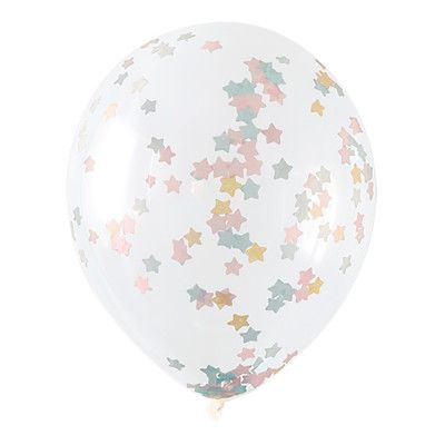 Konfettiballonger Stjärnor Pastell - 5-pack
