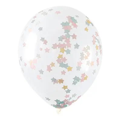 Konfettiballonger Stjärnor Pastell - 5-pack