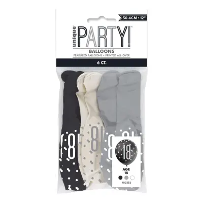 Ballonger 18 Svart/Grå/Vit 18 - 6-pack