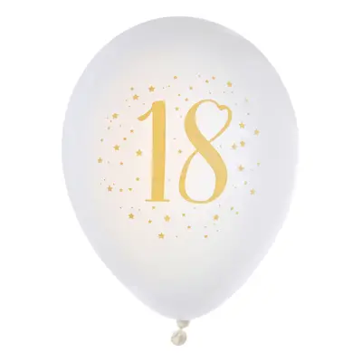 Ballonger Siffra Vit/Guld - Siffra 18