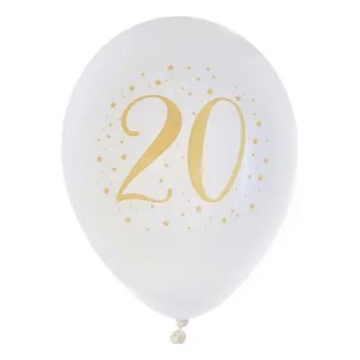 Ballonger Siffra Vit/Guld - Siffra 20