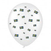 Latexballonger Svenska Flaggor - 6-pack