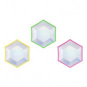 Papperstallrikar Neon Holografiska - 6-pack