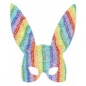 Sexy Regnbågsfärgad Bunny Mask med Juveler